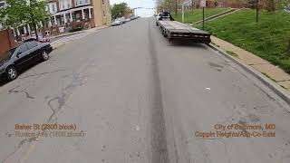 Baltimore Bicycling - Riding most of Baker Street before it goes under construction (Ride Clip)