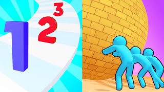 Number Merge Run 3D vs Rescue Push 3D / Satisfying Mobile ASMR Games...