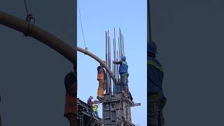 Start pouring column concrete #shorts #construction #building #civilengineering