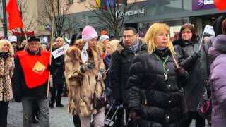 Švietimo profsąjungų protesto akcija 2016 02 15