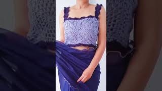 All crochet saree blouses - unique patterns on my page #crochet #shortscrochet #shortscraft