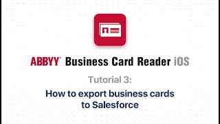 ABBYY BCR. #3 How to export business cards to Salesforce