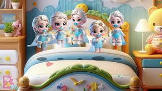 FIVE LITTLE PRINCESSES JUMPING ON THE BED - Elsa Frozen | Nursery Rhymes & Kids Songs