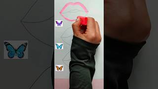 💄👄Painting Lips🦋 with butterfly Design DIY #art #diy #painting #satisfying #drawing #lips #butterfly