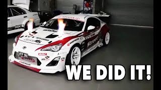 WE DID IT! WTF86: Toyota 86 with 4.1L R35 GTR engine kills dyno, makes flames & smashes power goals!