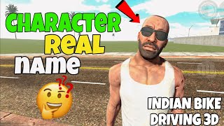 CHARACTER REAL NAME ?🤔 INDIAN BIKE DRIVING 3D ] #indianbikedriving3d  #trending #malayalam #gaming