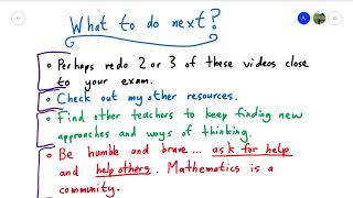 What to Do Next (the final video in the "20 Free Maths Tutorials" series)