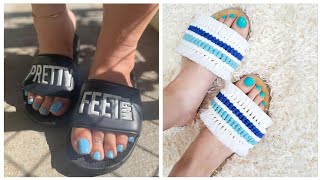 Summer wear flat slippers outfit ideas#2023