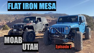 MOAB, UTAH EP1: Flat Iron Mesa in our Jeep Wrangler JKU. Including Running up the CHUTE.