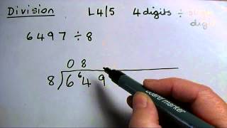 L4 to 5 Division 4 digit by single digit decimal remainder