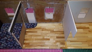 DIY Dollhouse makeover (1:12 scale) - floor coverings - Naomi House Part 4