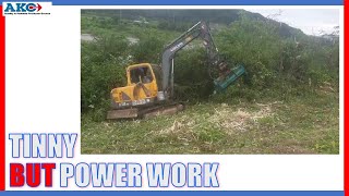 Tinny Power Cutting Mulcher Mini Excavator #mower #mulcher #mowing #mulching #forest #forestry