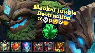 Maokai Jungle Destruction Plat Elo | Wildrift | 16💀\1😵\9🤝