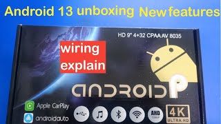 Android 13 car stereo with new features unboxing Display and wiring explained