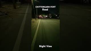 chittorgarh fort road night view 💫 #nightview #shorts