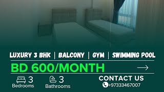 Luxury 3 BHK | Balcony | Gym | Swimming Pool | ja-600-ma