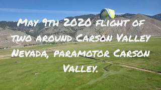 Paramotor flight around Carson Valley Nevada