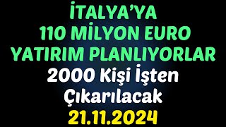 İTALYA’YA 110 MİLYON EURO YATIRIM PLANLIYORLAR 2000 Kişi İşten Çıkarılacak #borsa #hisse #yorum