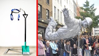 Levitating Silver man Trick Revealed