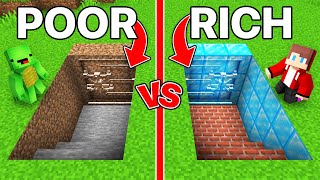 Mikey POOR vs JJ RICH Secret Bunker Survival Battle in Minecraft (Maizen)