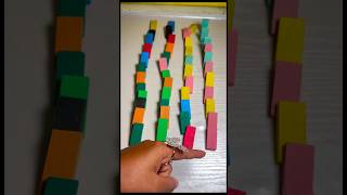 Wow bricks 🌈💚💙Most satisfying ASMR dominos fall down and reverse fall, asmr domino fall down