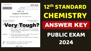 12th Chemistry Answer Key -2024 Public | 12th Chemistry Answer key - Very tough !!! Cut off!!