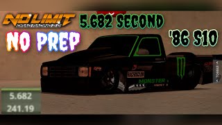 No Limit Drag Racing 2.0: No Prep 5.682 Second '86 Chevy S10 Tune (Update 1.8.7)