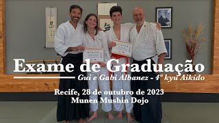 Exame de graduação para 4º kyu de Gabi e Gui Albanez no Munen Mushin Dojo em Recife