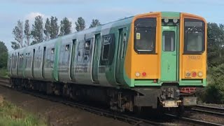 313212 on a Brighton bound service racing past Ferring.