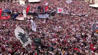 Frankfurt fans celebrating winning the German Cup