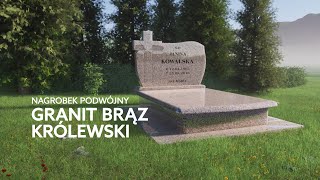 Nagrobek podwójny jednopłytowy granit Brąz Królewski