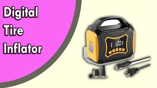 Digital Tire Inflator | Portable Air Compressor Pump | Kensun AC/DC Digital Tire Inflator for Car12V