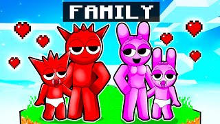 Having A SPRUNKI FAMILY in Minecraft!