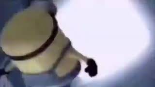 small minion screams as they are floating away from society