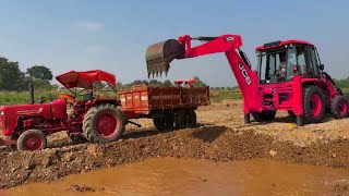 JCB 3dx Backhoe Loading Mud in Mahindra JCB Paipline work JCB miti khudai JCB working #jcb #jcbvideo