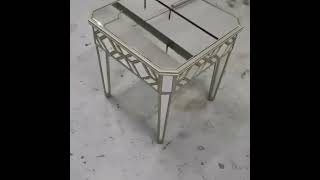 Venetia Mirrored Champagne Gold Side Table End Table