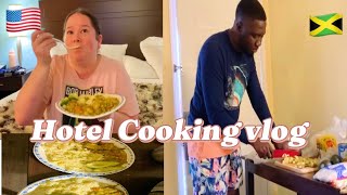 WE COOKED CURRY CHICKEN AND RICE IN OUR HOTEL ROOM WHILE ON VACATION| 🇯🇲🇨🇦🇺🇸#travelvlog