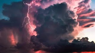 صور حصرية لرعد و برق على البحر ⚡🌩️😧 إذا شاهدت الفيديو قول سبحان الله 🤲 (من تصويري)📷