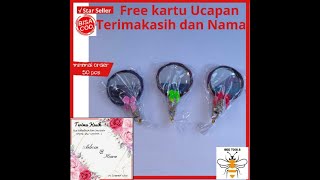 SOUVENIR PERNIKAHAN TERBARU cermin kaca gagang tali kemasan plastik