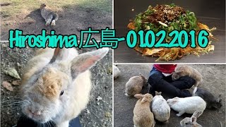 Visiting an Island Full of Bunnies & Eating Hiroshima style Okonomiyaki in Hiroshima, JP!