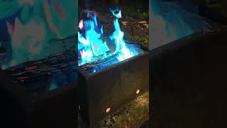 Camp Fire Turns Blue