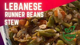 Lebanese Runner Beans Stew (Loubieh bi Zeit) - easy peasey vegan recipe