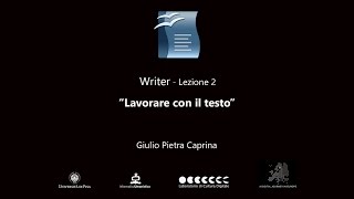 OpenOffice Writer -  Lezione 2 - Lavorare con il testo