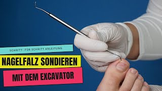 NAGELFALZ sondieren und reinigen mit dem ECKENHEBER/EXCAVATOR