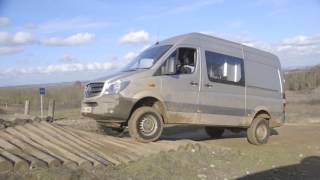 The first test of the 4x4 Sprinter Van, off-road