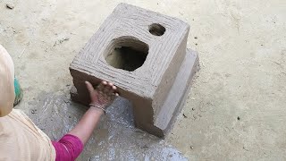 How to make DIY Mud Stove। Primitive Technology Oven and Chulha Making #Viral #trending #Chulha