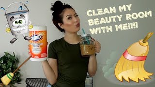 CLEAN MY BEAUTY ROOM WITH ME + CLEANING MOTIVATION | TANIAXO