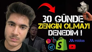 30 GÜNDE ZENGİN OLMAYI DENEDİM ! İNTERNETTEN PARA KAZANMANIN YOLU 🤙 PARA KAZANMA TAKTİKLERİ#youtube