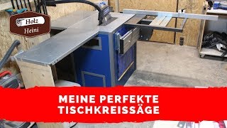 Tischkreissäge  mit Schiebeschlitten  selber umgebaut -  Kleine Formatkreissäge bauen