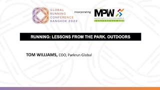 Keynote: Running: lessons from the park. Outdoors, active, social.